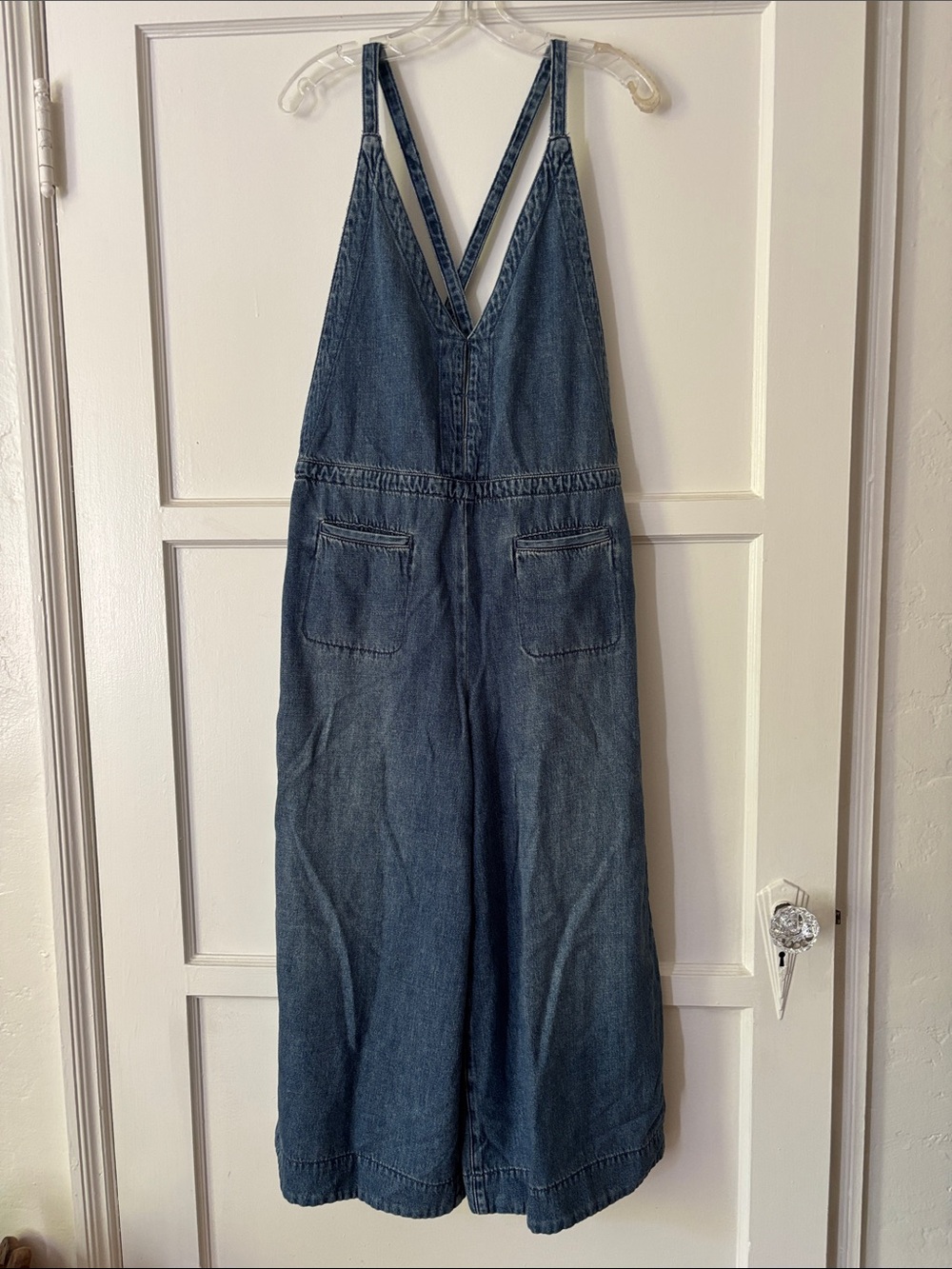 Free People Denim Blue Wide-Leg Jumpsuit